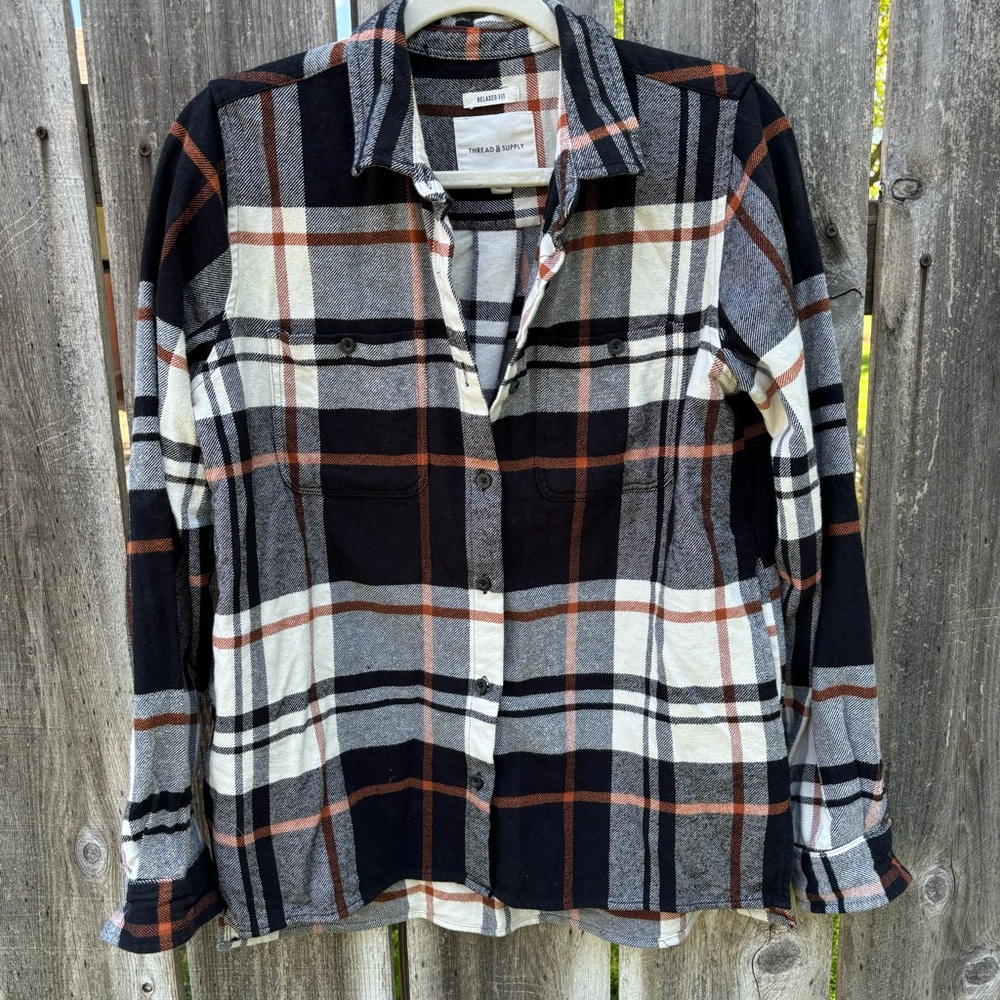 Thread & Supply Mila Flannel Shirt Size Medium